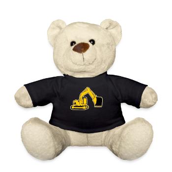 Baggerfahrer Bagger Baustelle Bauleiter - Teddy - Schwarz - Vorne