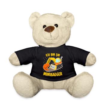 Minibagger Bagger Baggerfahrer - Teddy - Schwarz - Vorne