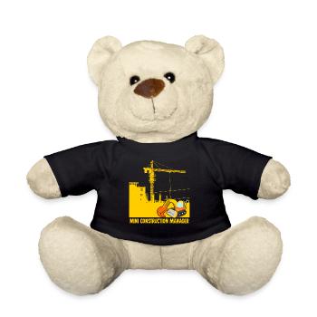 Bagger Baustelle Bauleiter Baggerfahrer - Teddy - Schwarz - Vorne