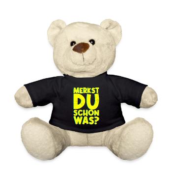 Merkst Du Schon Was - Festival Musik Party Techno - Teddy - Schwarz - Vorne
