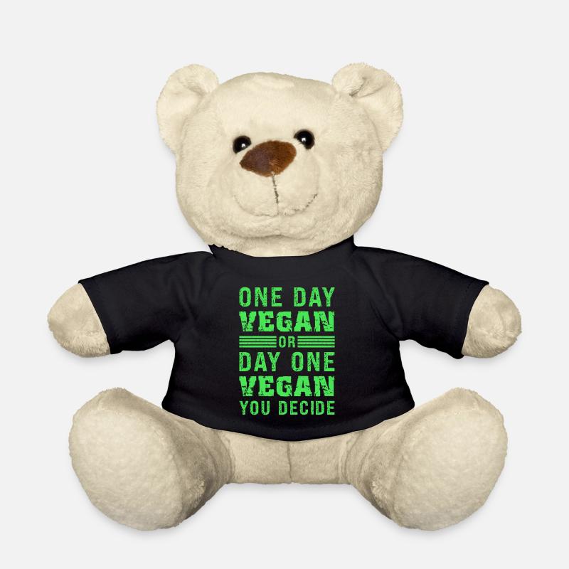 Inspirational Vegan Quote for Future Vegans - Teddy Bear - black