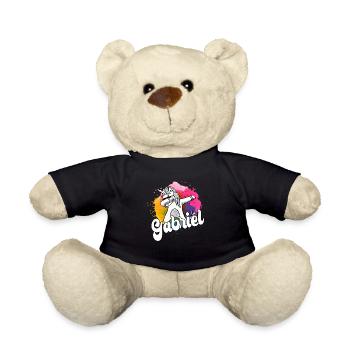 GABRIEL - Beau nom de garçon avec licorne cool - Nounours - noir - Devant