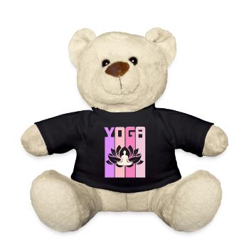 Retro Lotus Flower Meditating Yoga - Teddy - Schwarz - Vorne