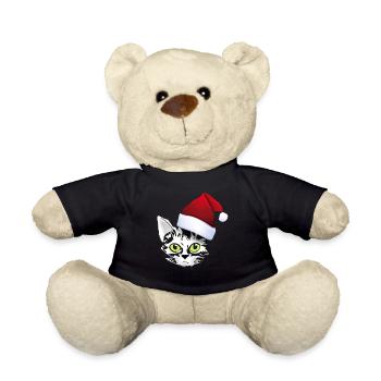 katze xmas weihnachten santa cat niedlich cute lol - Teddy - Schwarz - Vorne