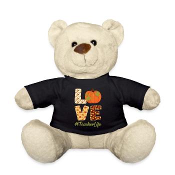 Dear Teachers Life Autumn Vibes Pumpkin Harvest - Teddy Bear - black - Front