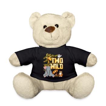 Two wild animals Endangered animals 2nd birthday child - Teddy Bear - black - Front