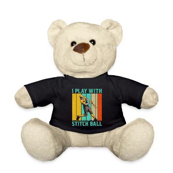 Je joue avec un ballon de couture - baseball - Nounours - noir - Devant