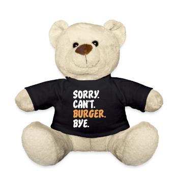 Burger Lover Gift - Teddy Bear - black - Front