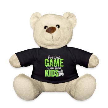 Funny Gamer Dad Son Daughter Tee - Video Gaming - Teddy Bear - black - Front