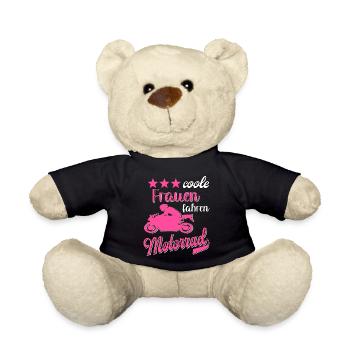 Motorrad Frauen Motorradfahrerin Bikerin - Teddy - Schwarz - Vorne