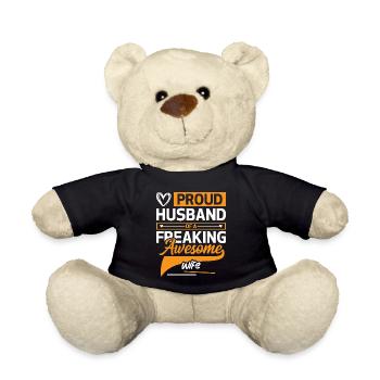 Proud Husband of a Freaking Awesome Wife Holiday - Teddy Bear - black - Front