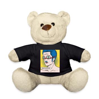Dumb and Broke Popart Portrait - Teddy Bear - black - Front