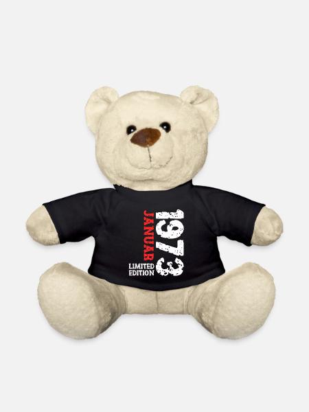 1973 January Limited Edition Deco Birthday Outfit - Teddy Bear - black
