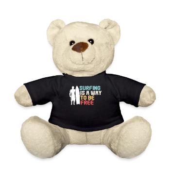 Surfen Ist Ein Weg Frei Zu Sein - Surfer - Teddy - Schwarz - Vorne
