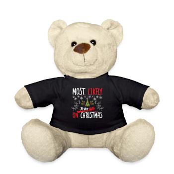 Most Likely To be Late on Christmas Dabbing Party - Teddy Bear - black - Front