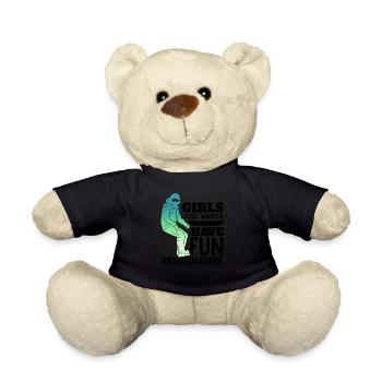 Snowboard Mädchen Frau Winterurlaub - Teddy - Schwarz - Vorne