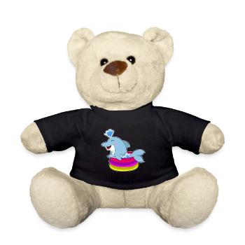Dolphin Swimming Pool Summer - Teddy Bear - black - Front