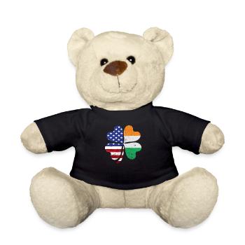 Irish American Ireland Flag ST PATRICKS DAY - Teddy Bear - black - Front