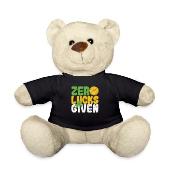Zero luck given funny Saint Patrick's Day - Teddy Bear - black - Front