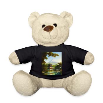 Haruno Illustration du temple japonais Japon - Nounours - noir - Devant