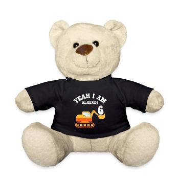 6. Geburtstag Junge 6 Jahre - Teddy - Schwarz - Vorne