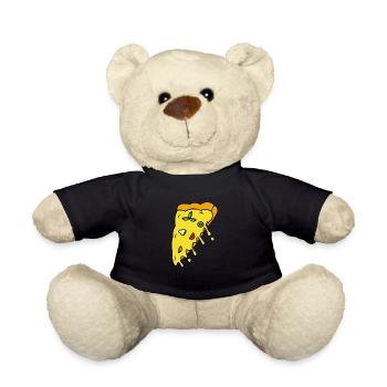 Pizza with dripping cheese - Teddy Bear - black - Front