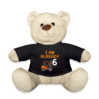 6. Geburtstag Junge 6 Jahre - Teddy - Schwarz - Vorne