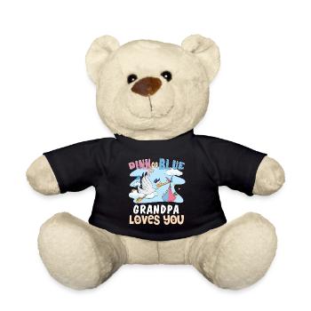 Pink or Blue Grandpa Loves You Best Grandfather - Teddy - Schwarz - Vorne