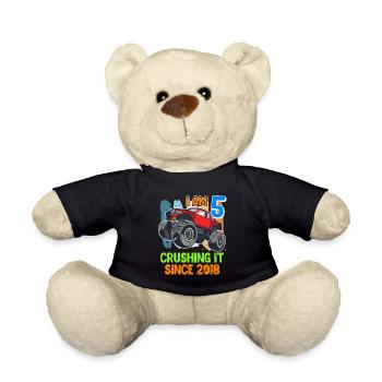 5ème anniversaire garçon 5 ans fils enfant - Nounours - noir - Devant