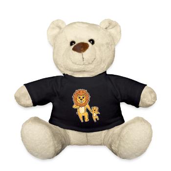 Lion avec bébé lion - Nounours - noir - Devant