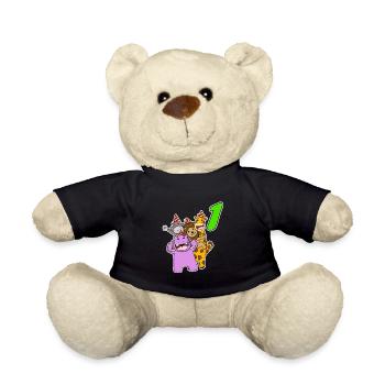 1 an - Inscription - Motif animaux - Gagnant - Nounours - noir - Devant