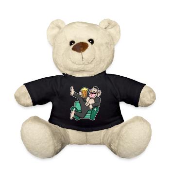 Lustiger Affe trinkt Bier - Teddy - Schwarz - Vorne