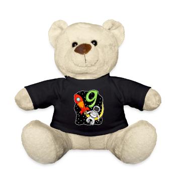 9e anniversaire - 9 ans Jeune astronaute - Nounours - noir - Devant