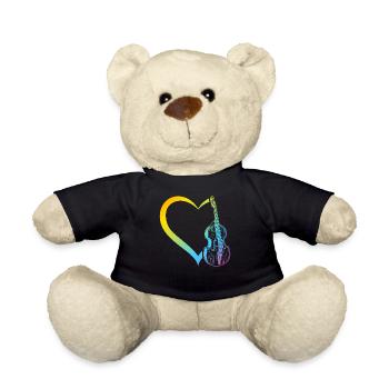 Double Bass Heart Double Bassist Double Bass - Teddy Bear - black - Front