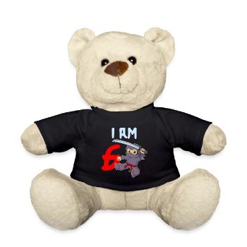 Ich bin 6 Jahre 6. Geburtstag - Teddy - Schwarz - Vorne