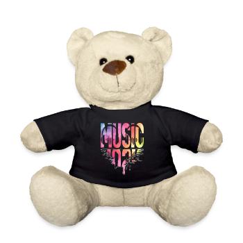 Music, Headphones, Musician - Teddy Bear - black - Front