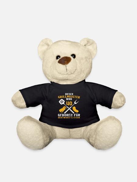 Lustiger 40 Geburtstag Grillen Grill Spruch - Teddy - Schwarz