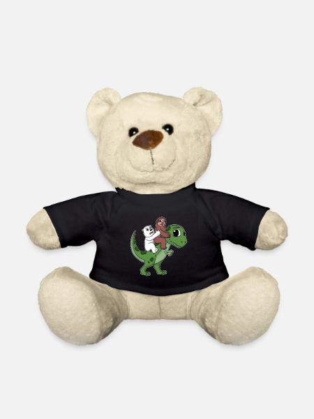 Dinosaurier Dino Faultier Bär - Teddy - Schwarz