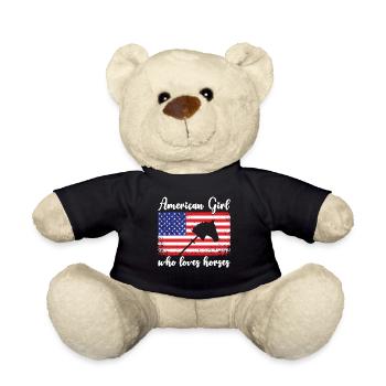 Amerikanisches Mädchen, das Arabische Pferde liebt - Teddy - Schwarz - Vorne