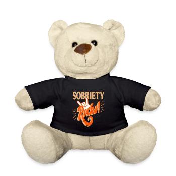 Sobriety Rocks! Retro Cool Sober Designs - Teddy - Schwarz - Vorne