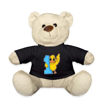 1 an - Inscription - Motif canard - Gagnant - Nounours - noir - Devant