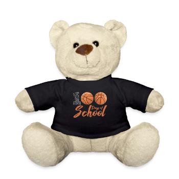 100 Days of School School Ball Basketball Player - Teddy Bear - black - Front