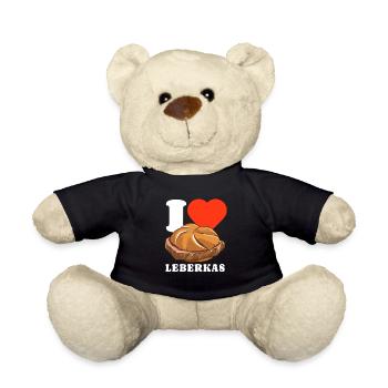 I Love Leberkas - Fast Food - Spruch - Teddy - Schwarz - Vorne
