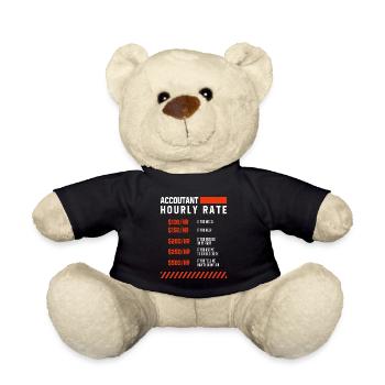 Accountant Hourly Rate - Accountant Funny Gift - Teddy Bear - black - Front