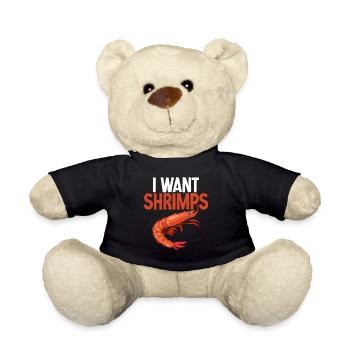 Garnelenliebhaber Geschenk - Teddy - Schwarz - Vorne