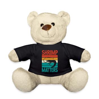 Shrimp Lover Gift - Teddy Bear - black - Front