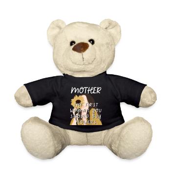 Mother - The First Woman You Should Buy Flowers - Teddy Bear - black - Front