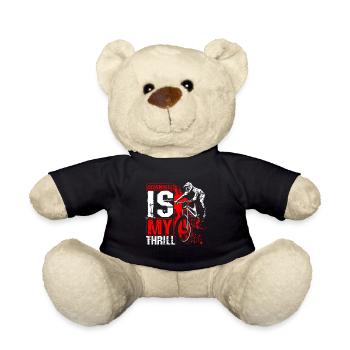 DOWNHILL IS MY THRILL - Mountainbike Motiv Outdoor - Teddy - Schwarz - Vorne