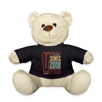 2018 Anniversaire Année de naissance Année de construction Vintage Rétro - Nounours - noir - Devant