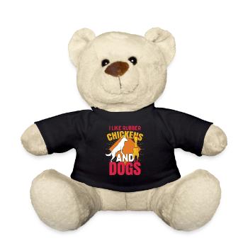 I Like Rubber Chicken And Dogs - Teddy Bear - black - Front